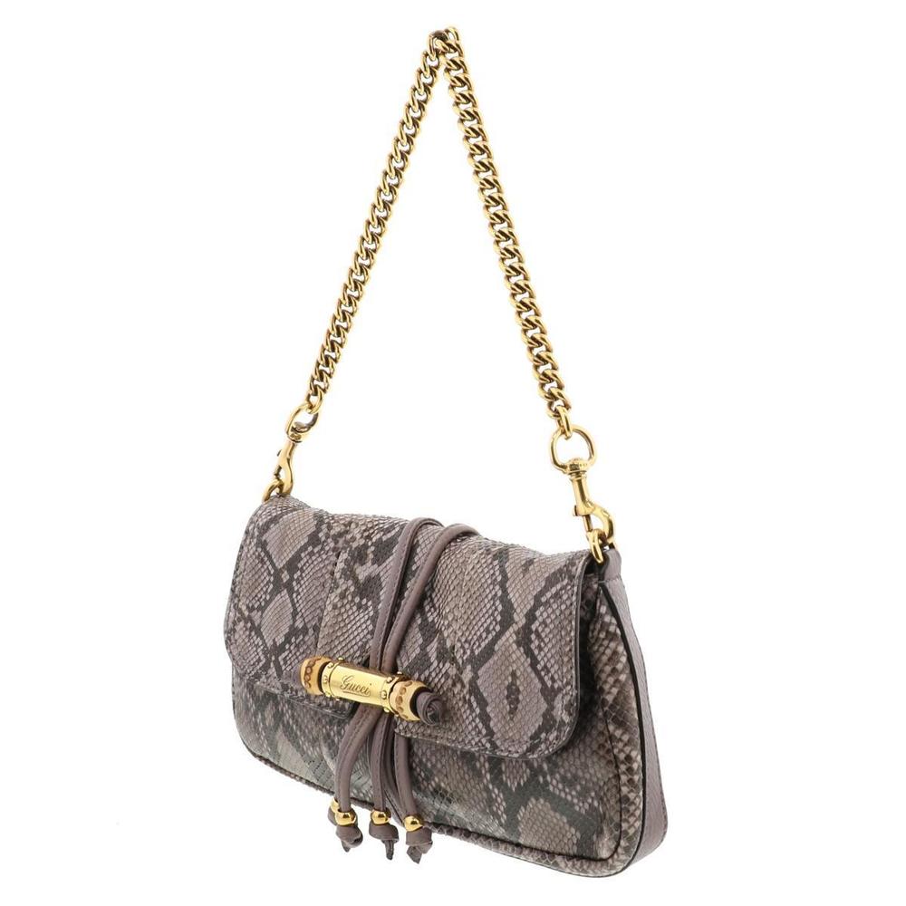 Gucci Python Bamboo Chain Shoulder Bag Brown - image 2
